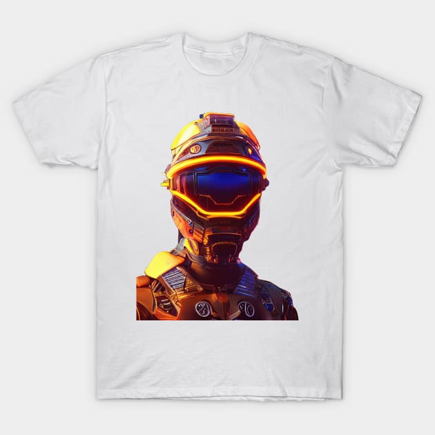 Technological cyborg head. T-Shirt by Alekxemko